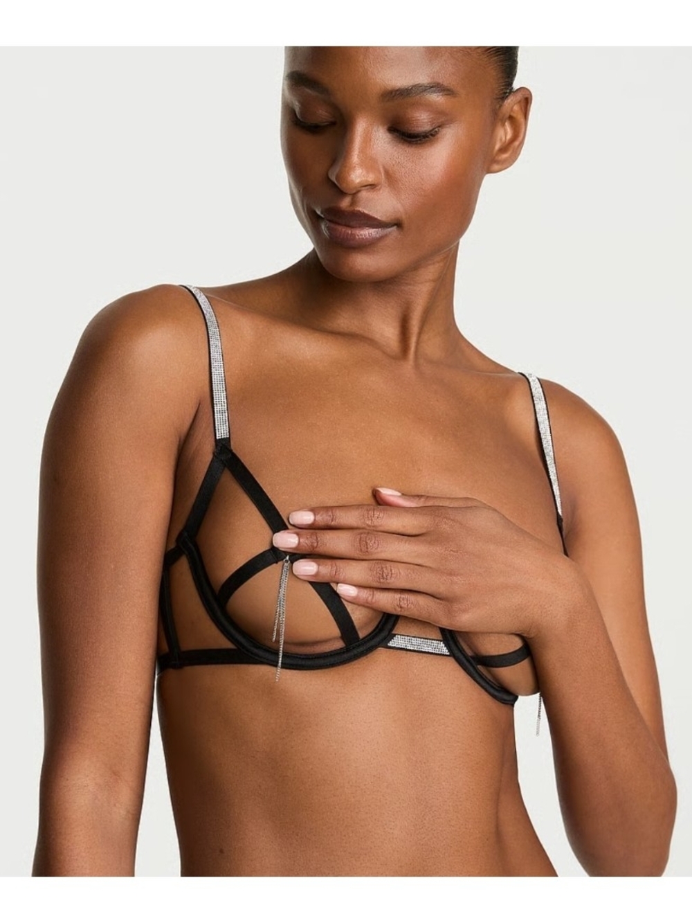 NWOT VS Very Sexy Shine Strappy Peekaboo Balconette Bra XL